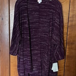 LuLaRoe Lindsay Purple Knit Cardigan Sweater, Size L